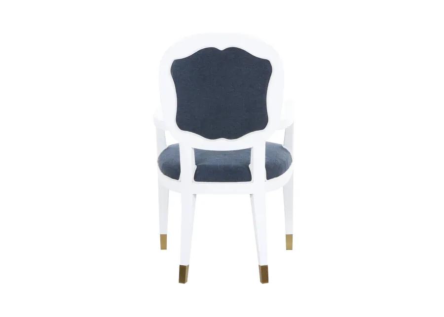 Carlyle Hostess Dining Chair in Blue Tweed