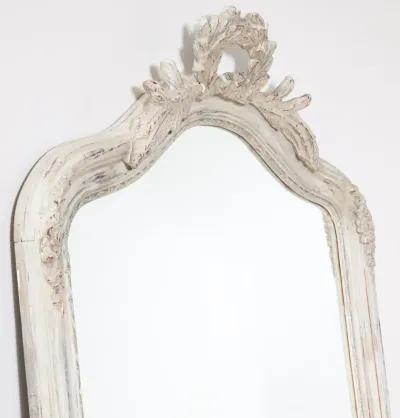 Large Antique French Mirror in White