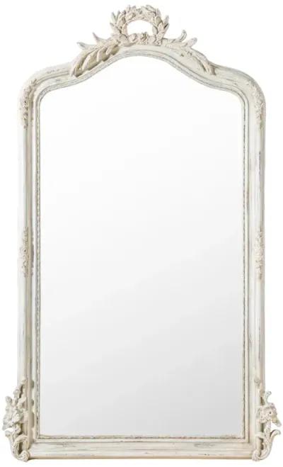 Large Antique French Mirror in White