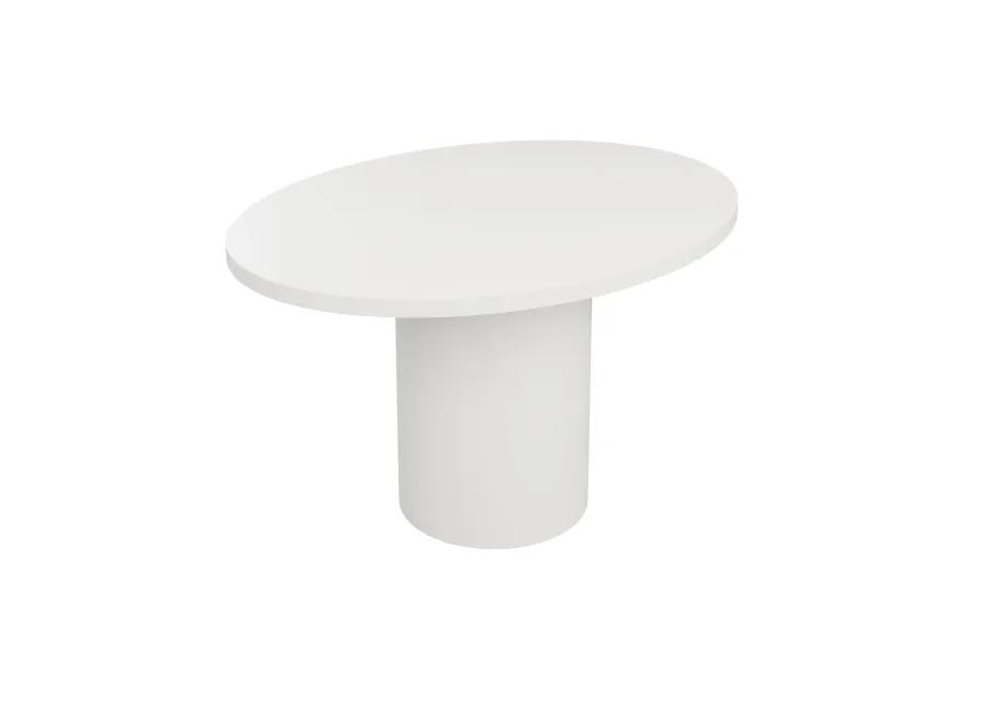 In Stock Oval Roberts Dining Table 50" in White Lacquer