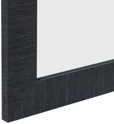 Fortuna Floor Mirror in Black Grasscloth