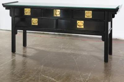 Pagoda Console by Century with Glass Top