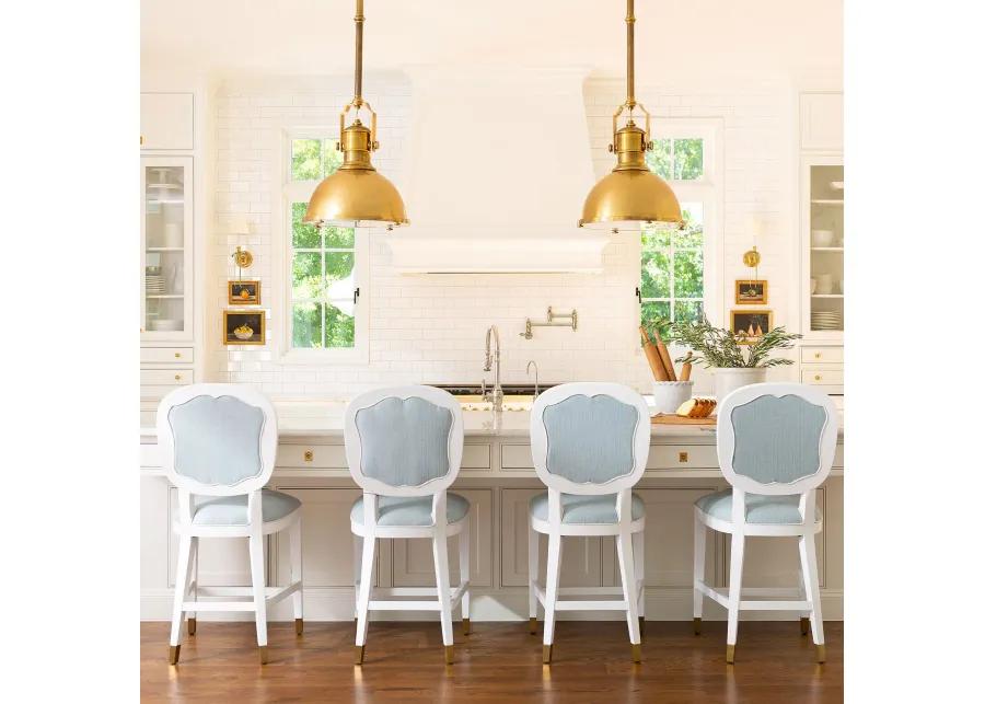 Carlyle Counter Stool in Blue Linen