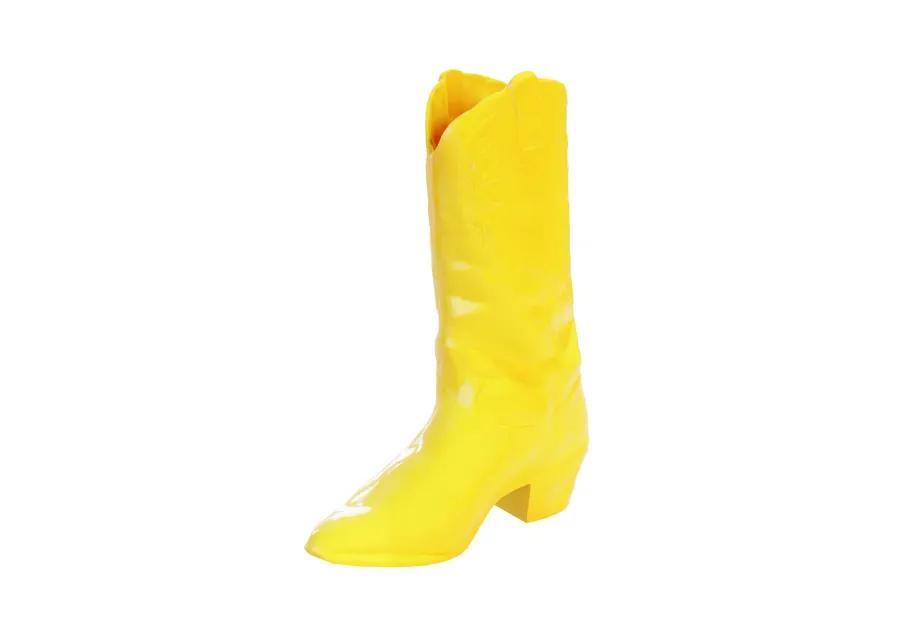 Cowboy Boot Vase in Bright Yellow