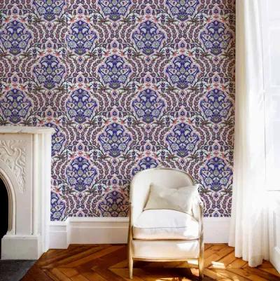 Ottoman Large Wallpaper - Blues & Coral