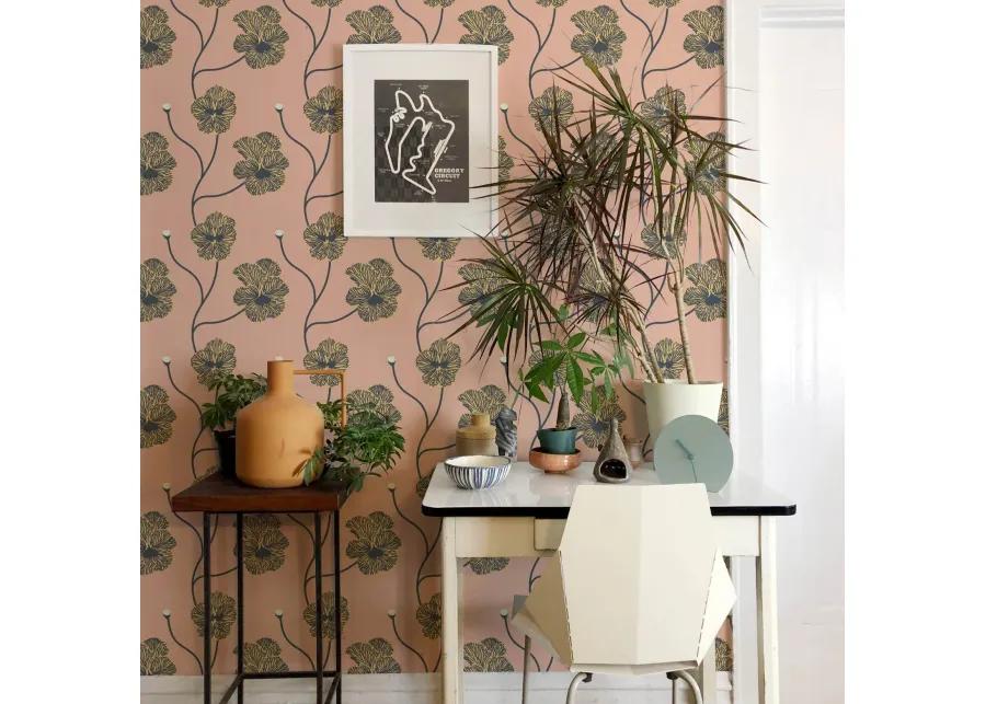 Flourish Wallpaper by Natalie Papier - Sunset Blush