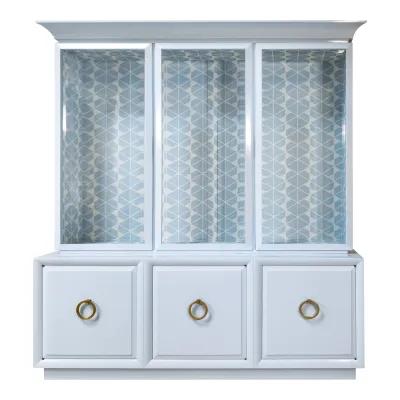 Widdicomb Cabinet with Hutch Restored in Gulfstream Blue