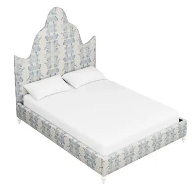 In Stock Hepburn Queen Bed in Inkblot Blue Fabric