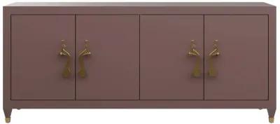 In Stock 72" Mallory Credenza in Desert Shadows with Brass Peacock Handles