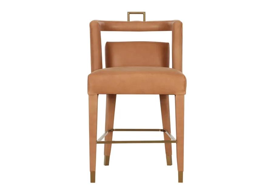 Revelry Counter Stool in Tobacco Leather