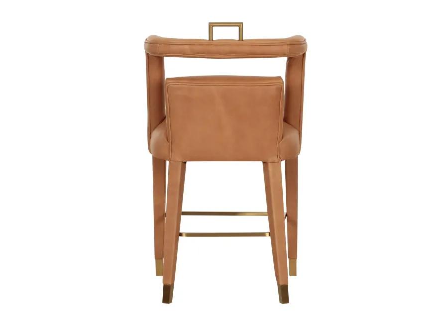 Revelry Counter Stool in Tobacco Leather