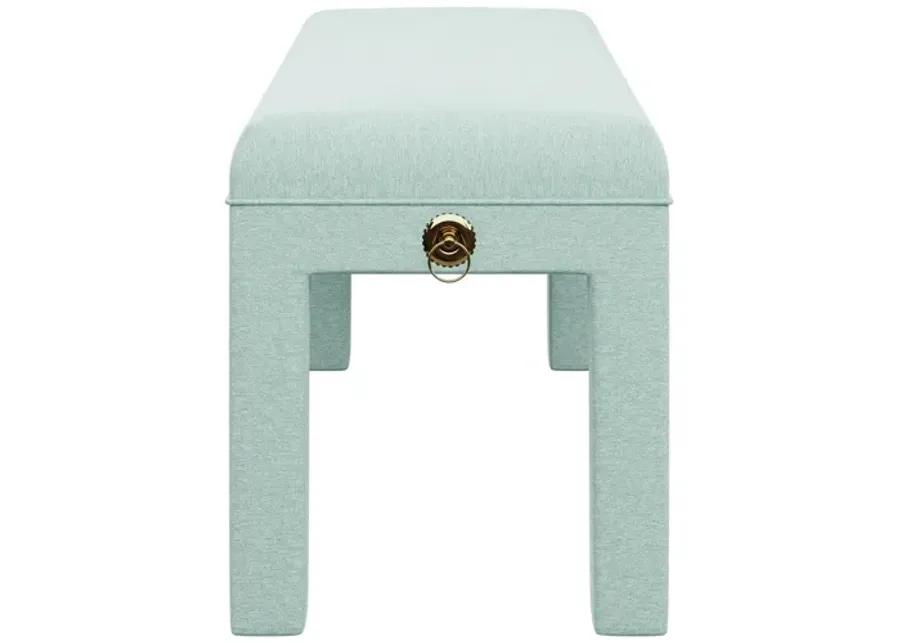 In Stock Arden Bench in Nikki Jade Chenille