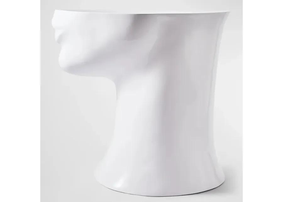 Right Head Side Table - White