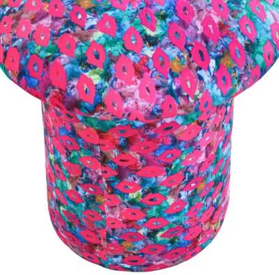 In Stock Yoshi Stool in Lips & Drips Fabric