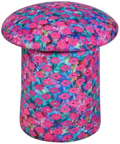 In Stock Yoshi Stool in Lips & Drips Fabric