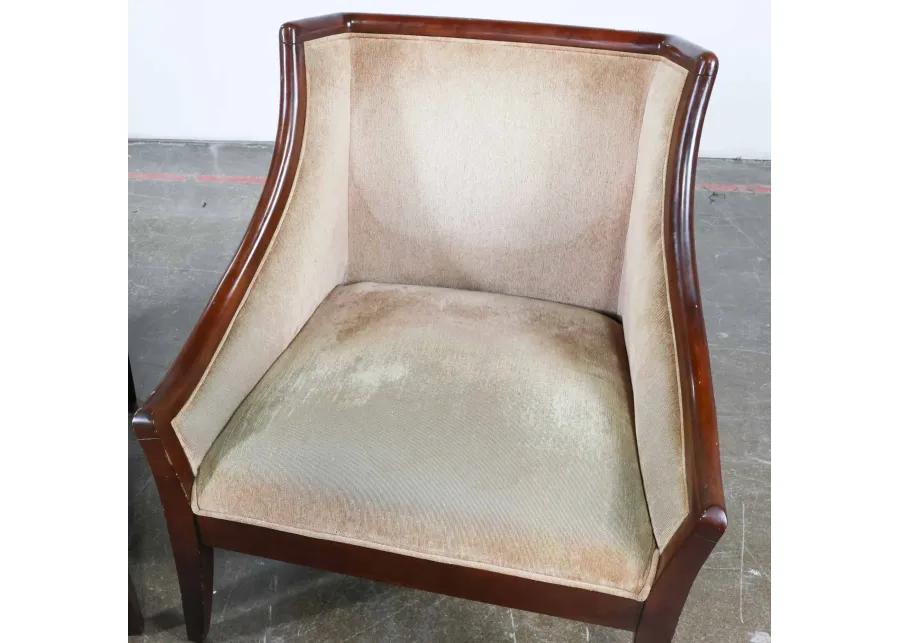 Pair of Club Chairs with Wood Trim