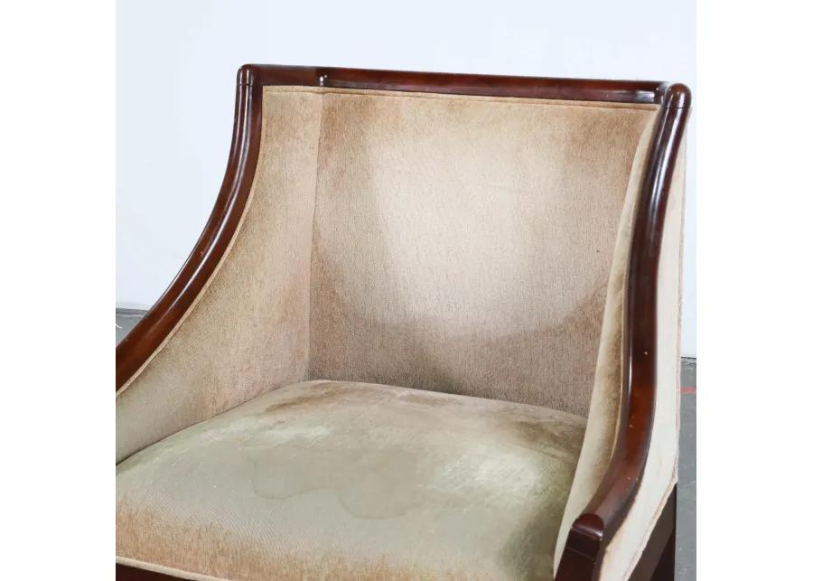 Pair of Club Chairs with Wood Trim