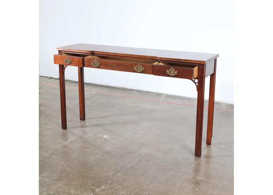 Traditional Console Table with Fretwork