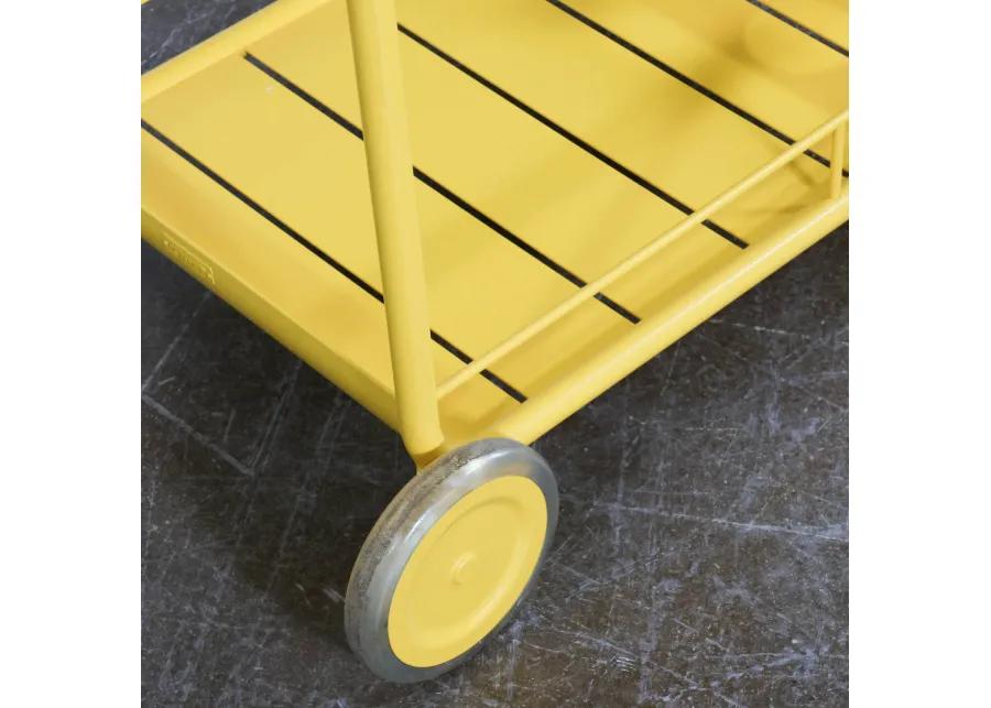 Yellow Post Modern French Bar Cart