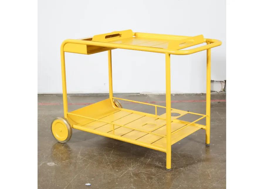 Yellow Post Modern French Bar Cart