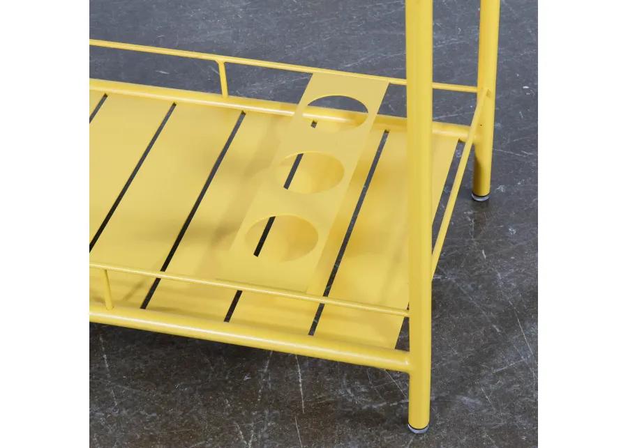 Yellow Post Modern French Bar Cart