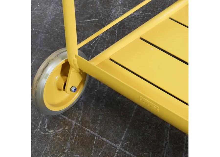 Yellow Post Modern French Bar Cart