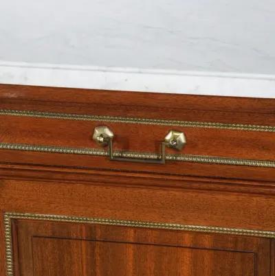 Louis XVI Style White Marble Top Sideboard