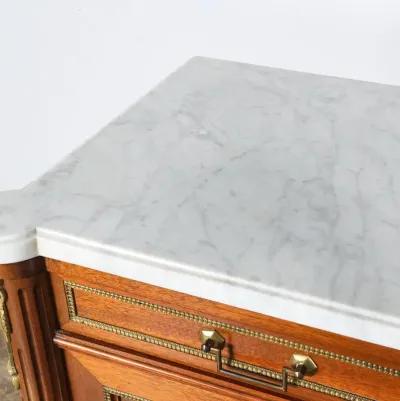 Louis XVI Style White Marble Top Sideboard