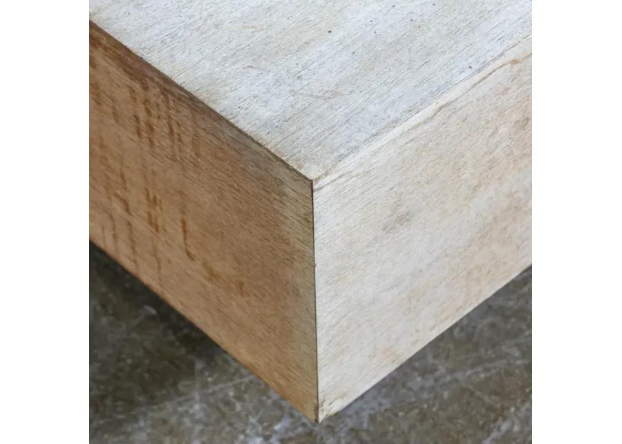 Square Wood and Metal Coffee Table