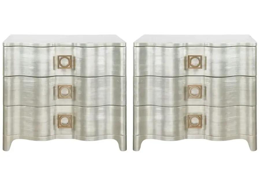 Pair of Silver Leaf Oversized Cabinets