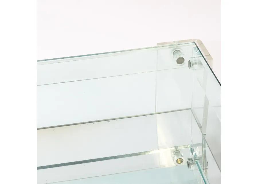 Mirrored Two Tier Lucite Coffee Table