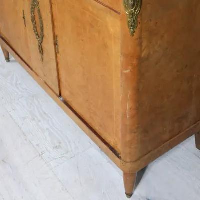 Louis XVI Style Burled Marble Top Sideboard