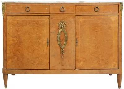 Louis XVI Style Burled Marble Top Sideboard