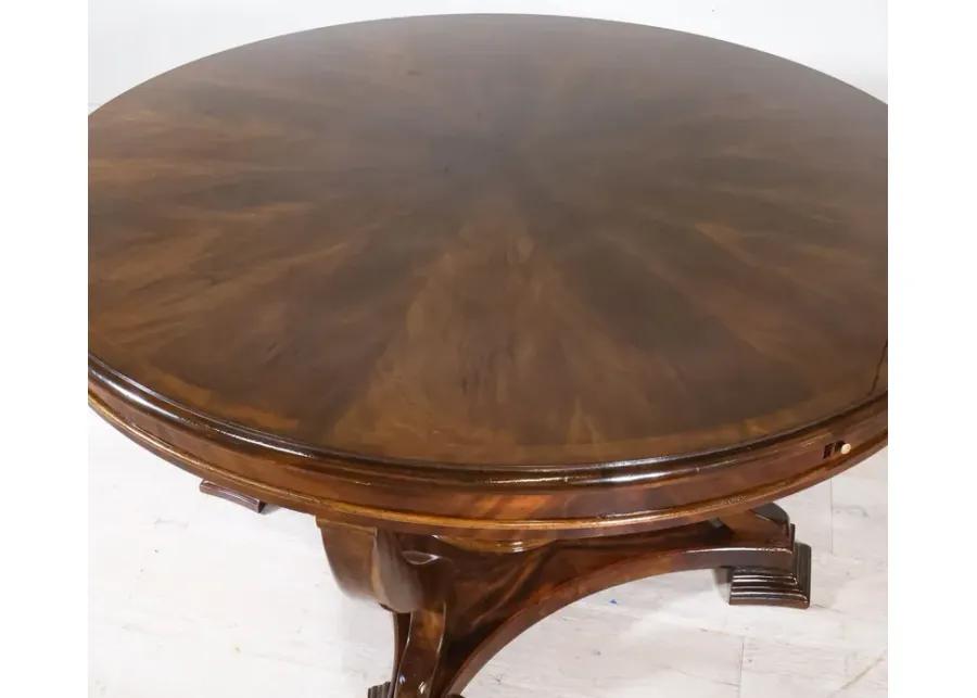 Round Table with Four Leaves Restored in Perfect Brown