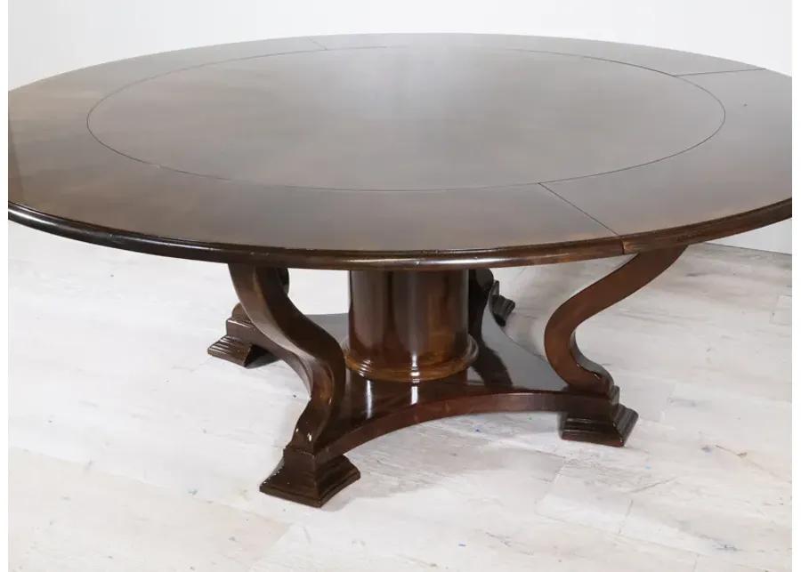 Round Table with Four Leaves Restored in Perfect Brown