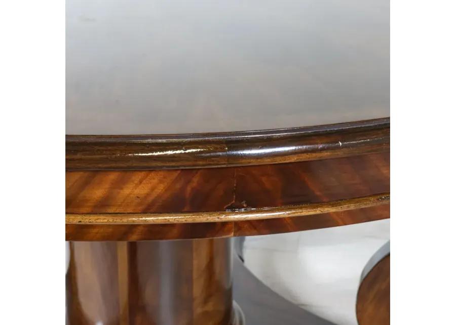 Round Table with Four Leaves Restored in Perfect Brown