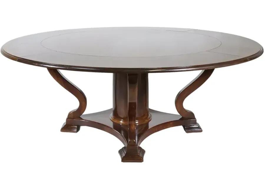 Round Table with Four Leaves Restored in Perfect Brown