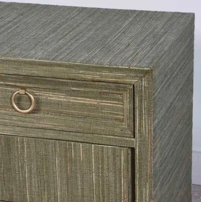 Classic Dresser with Ring Pulls in Ford Hemp Grasscloth