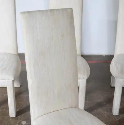 Set of 4 Upholstered High Back Dining Chairs