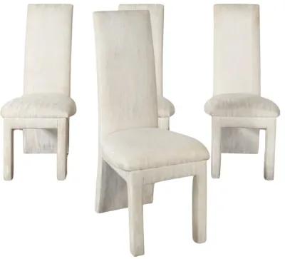 Set of 4 Upholstered High Back Dining Chairs