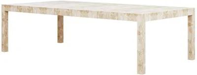 In Stock 84" Pierson Dining Table in White Washed Mappa Burl