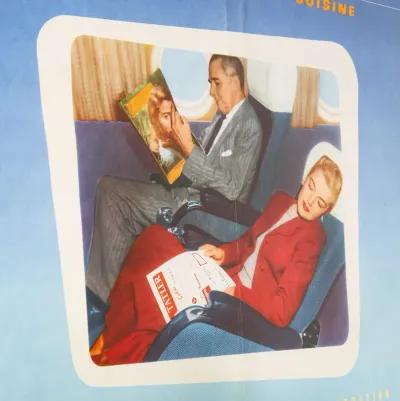 Framed 1950s British Aviation Poster - British Overseas Airways Corporation Takes Care of You