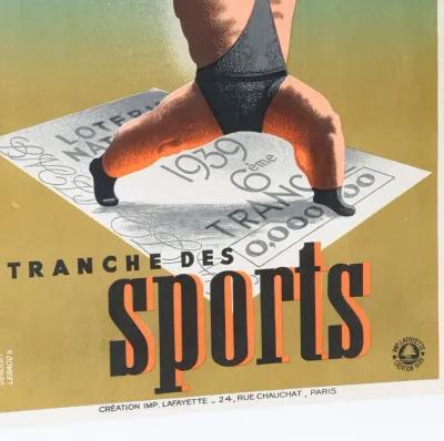 Framed Loterie Nationale Poster - Tranche de Sport (Halterophilie)