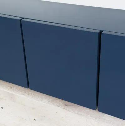 Modern Vintage Credenza Freshly Lacquered in Boeing Navy