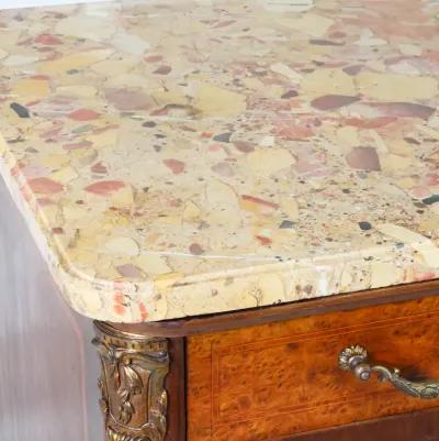 Louis XVI Style Marble Top Sideboard / Enfilade