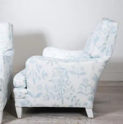 Pair of Oversized Chairs in Blythe Soft Blue Fabric