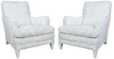 Pair of Oversized Chairs in Blythe Soft Blue Fabric