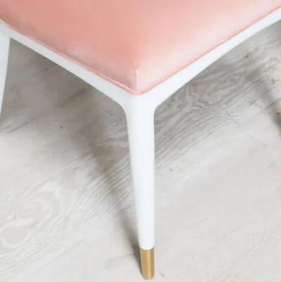 Set of 6 Cartel Dining Chairs in Peach Velvet