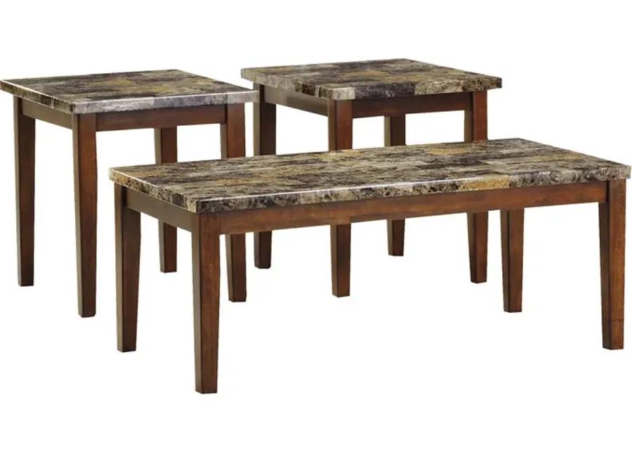Theo Faux Marble Set of 3 Tables