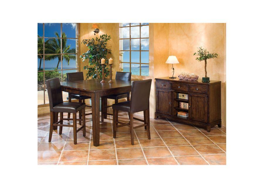 Intercon | Kona Parsons 5 Piece Counter Dining Set | Raisin